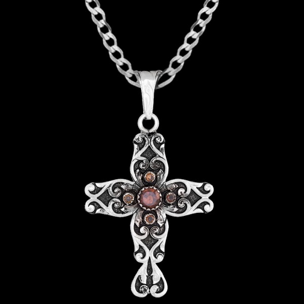 Ezekiel, Delicate German Silver 1.5"x2" Base with scrollwork finished with antique and cubic zirconia pf your choice.

 

Chain not Included.